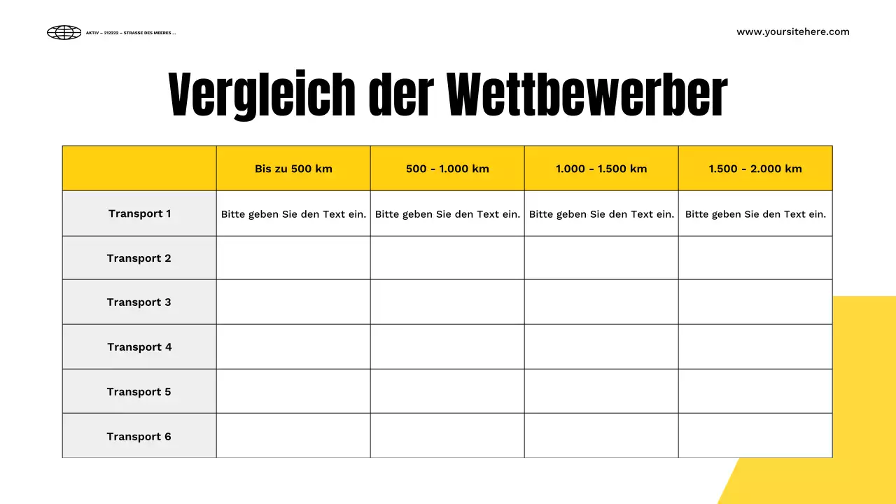 gelber moderner Transport Präsentation