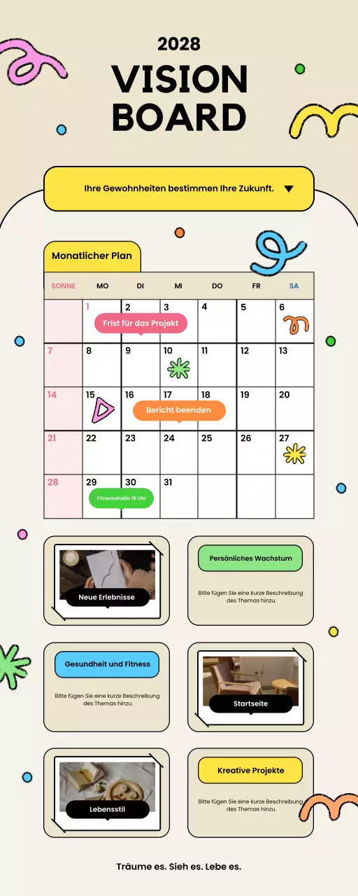 beige modern vision board planer