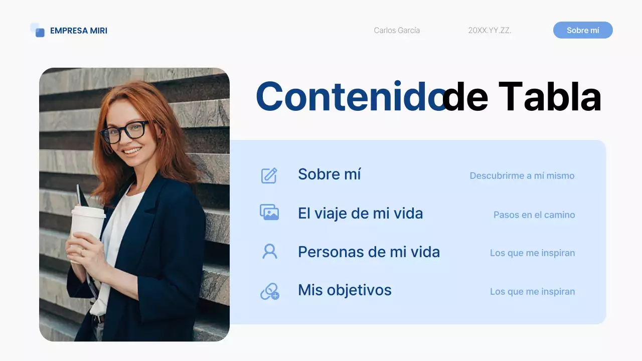 tono de autopresentación blue modern