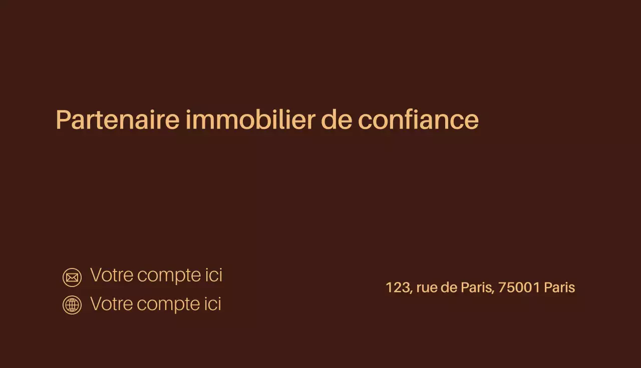 carte de visite brune et moderne pour l'immobilier