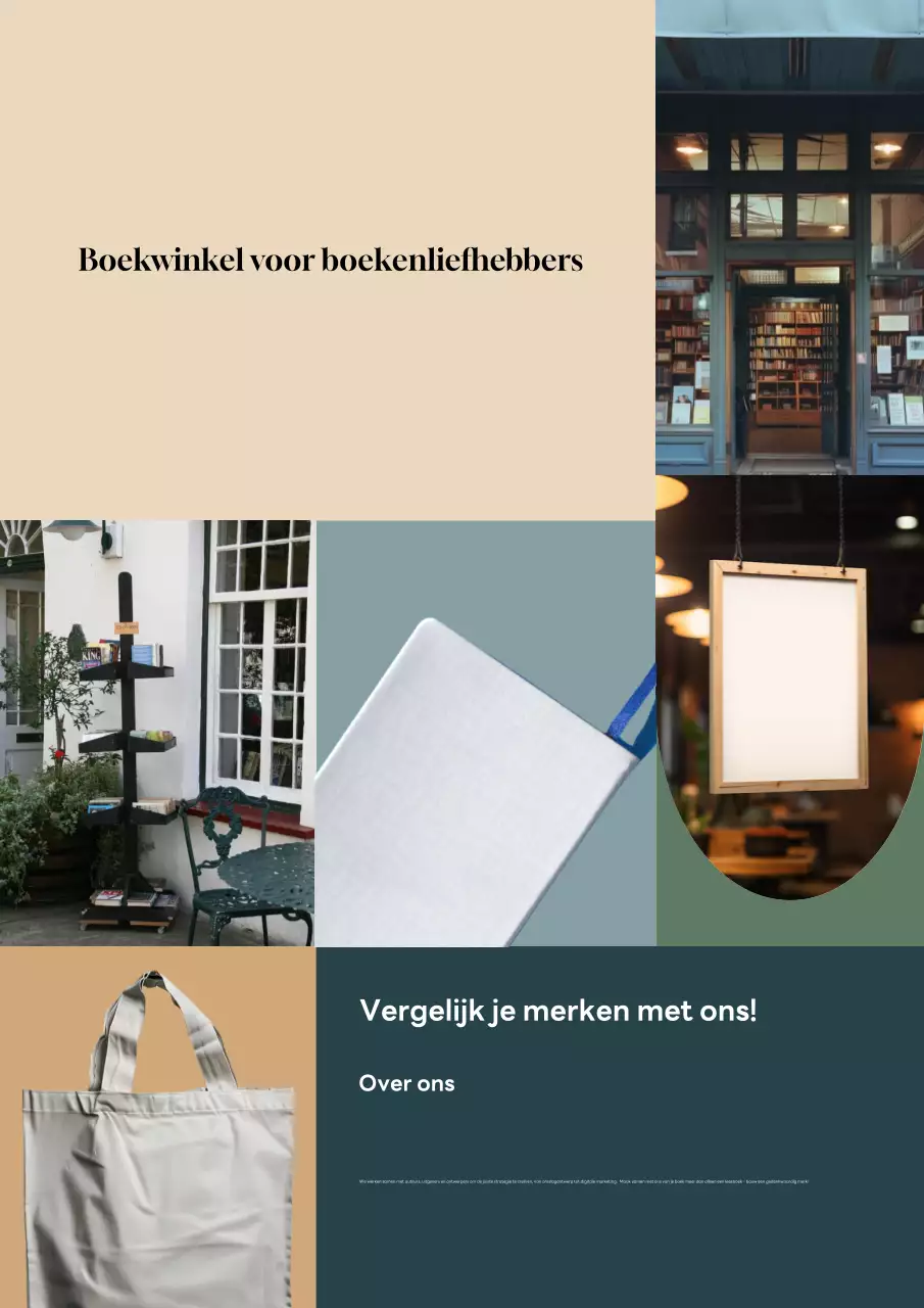 Advertentie moderne boekhandel beige