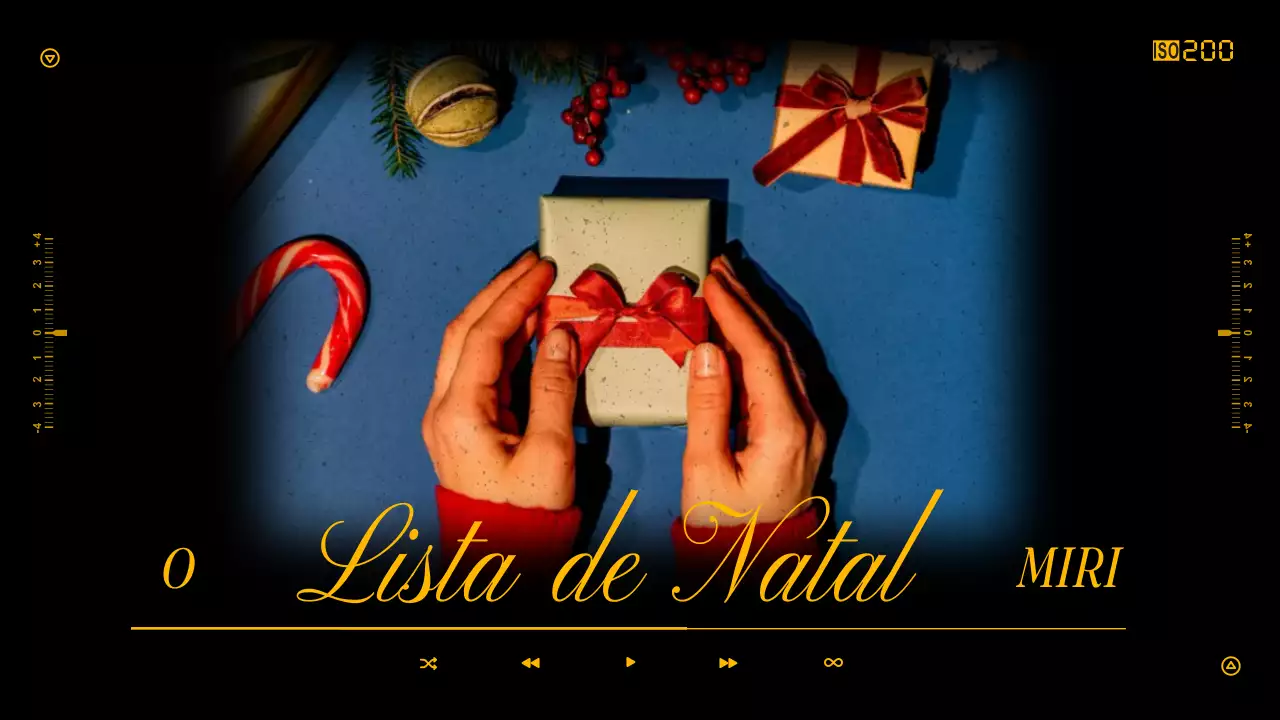 Capa de lista de reprodução de Natal simples em preto e amarelo