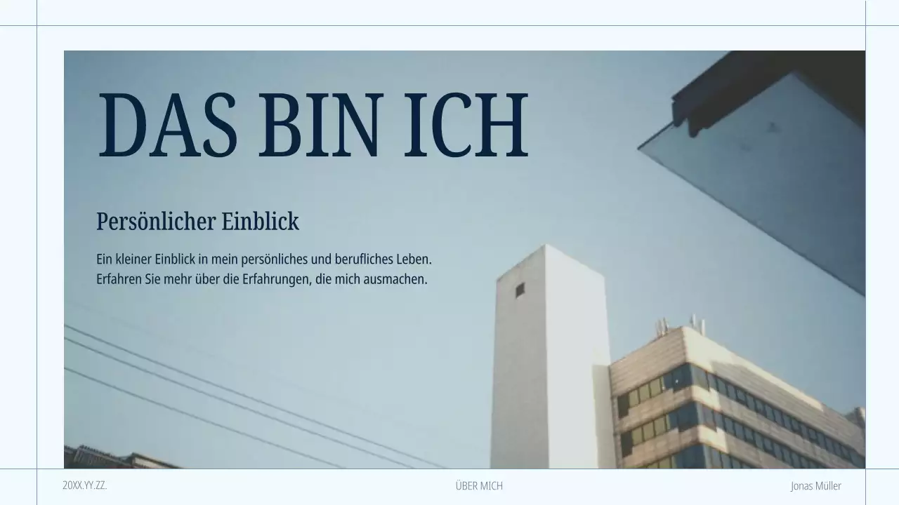 blaue moderne Selbstdarstellungsmappe