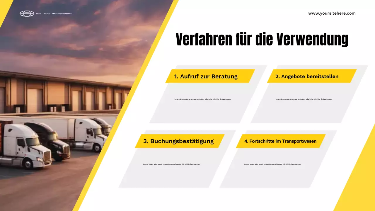 gelber moderner Transport Präsentation