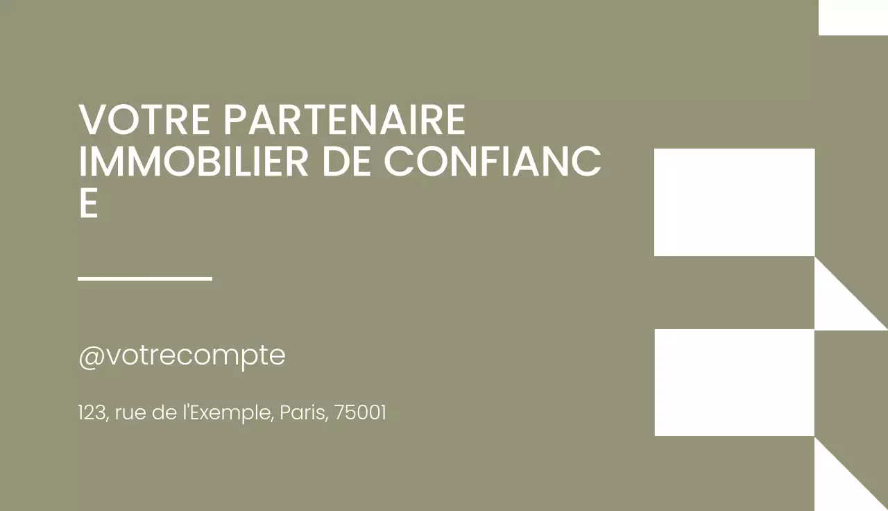 carte de visite sage et moderne pour l'immobilier