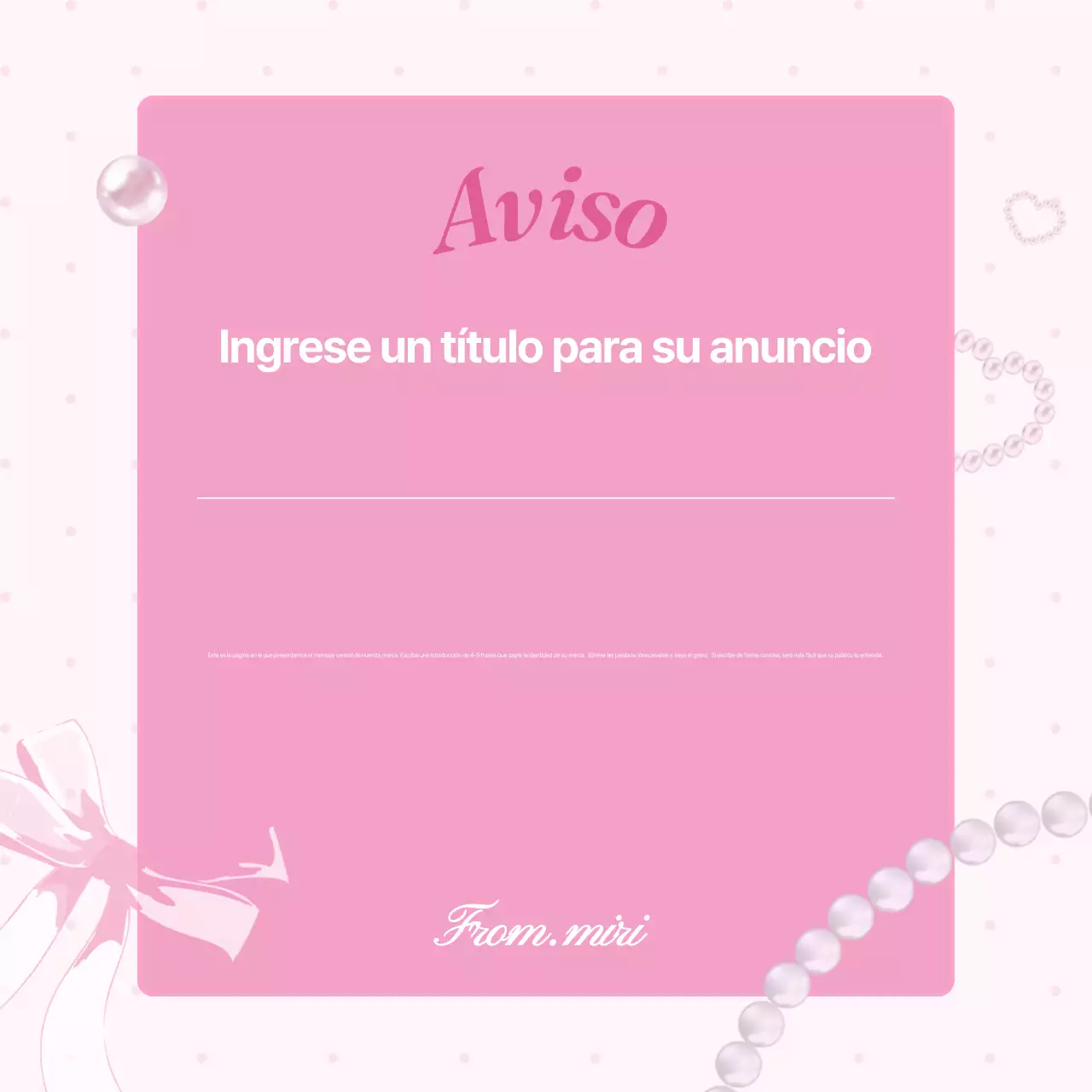 Un anuncio de marca rosa y adorable