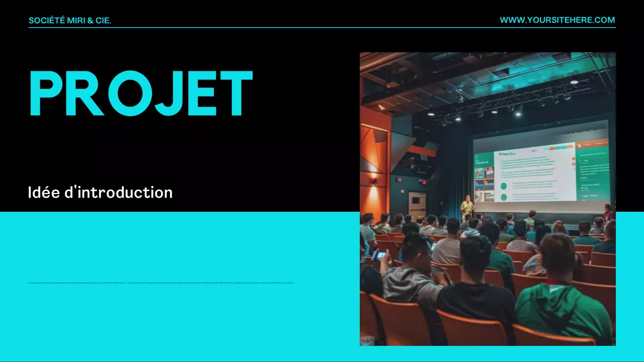 Présentation moderne d'une proposition de projet Orange Noir