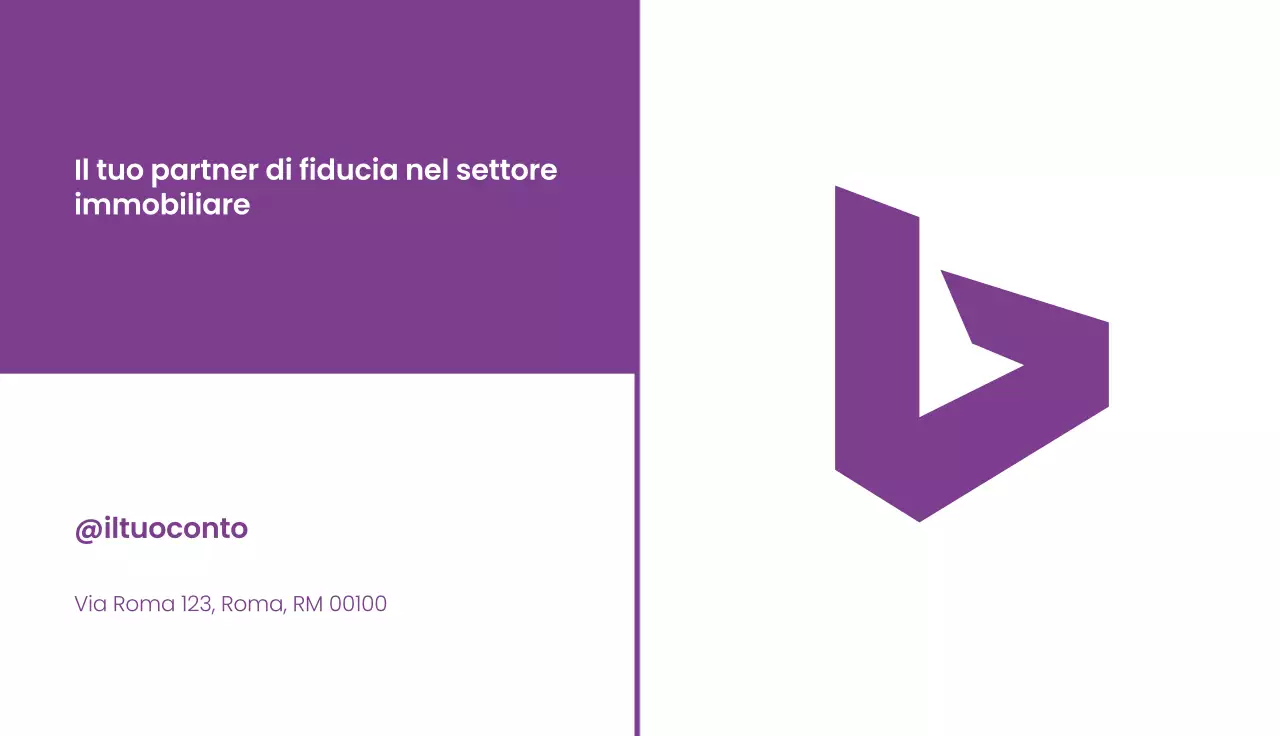 biglietto da visita immobiliare moderno di colore viola