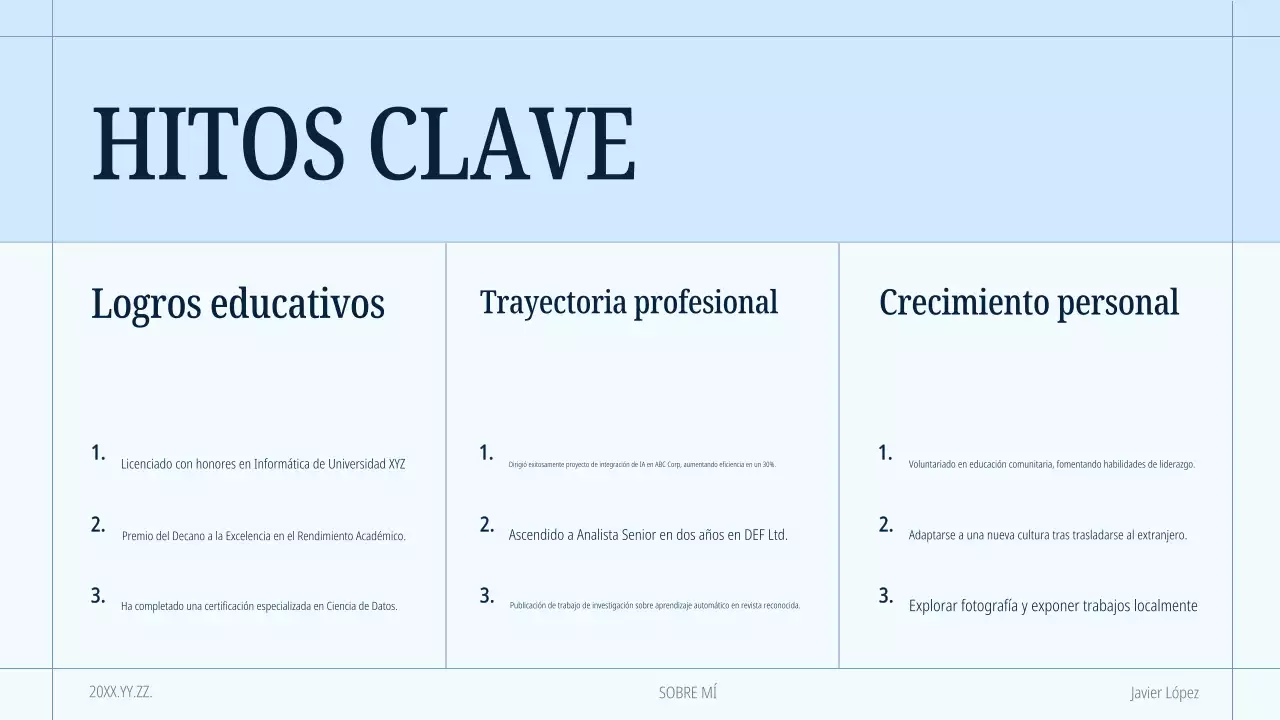 portafolio azul de autopresentación moderna