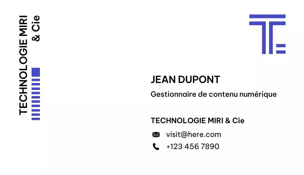 carte de visite moderne blanche