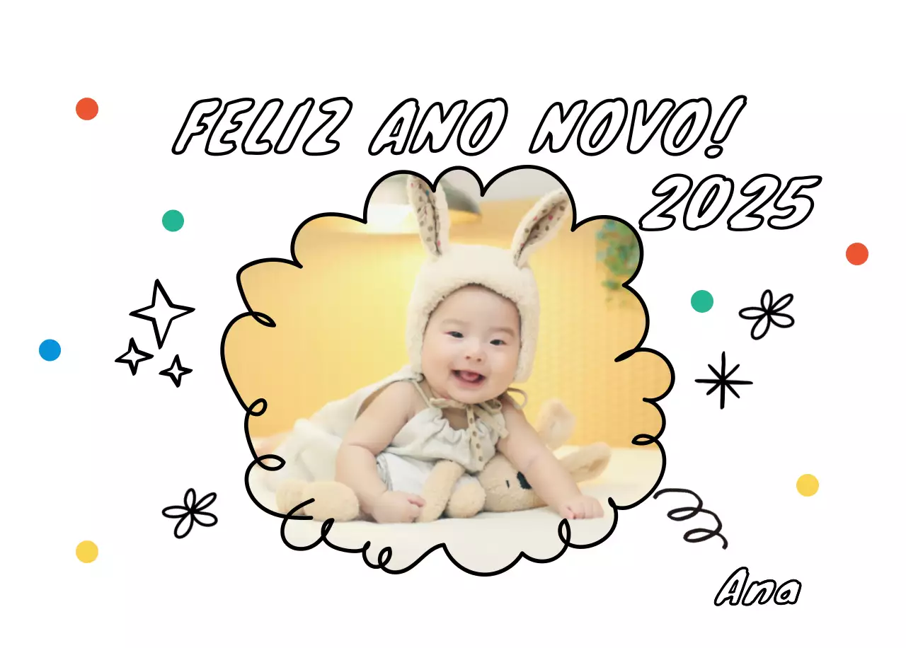 Calendário fotográfico giro de Ano Novo