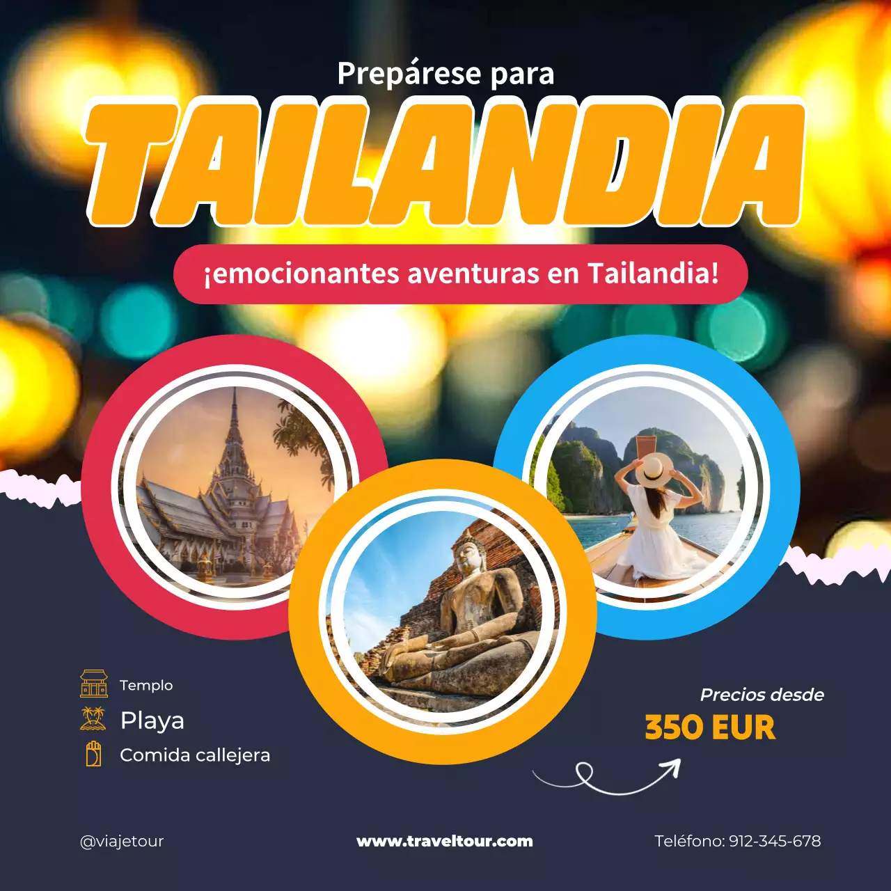 promoción de viajes orange modern