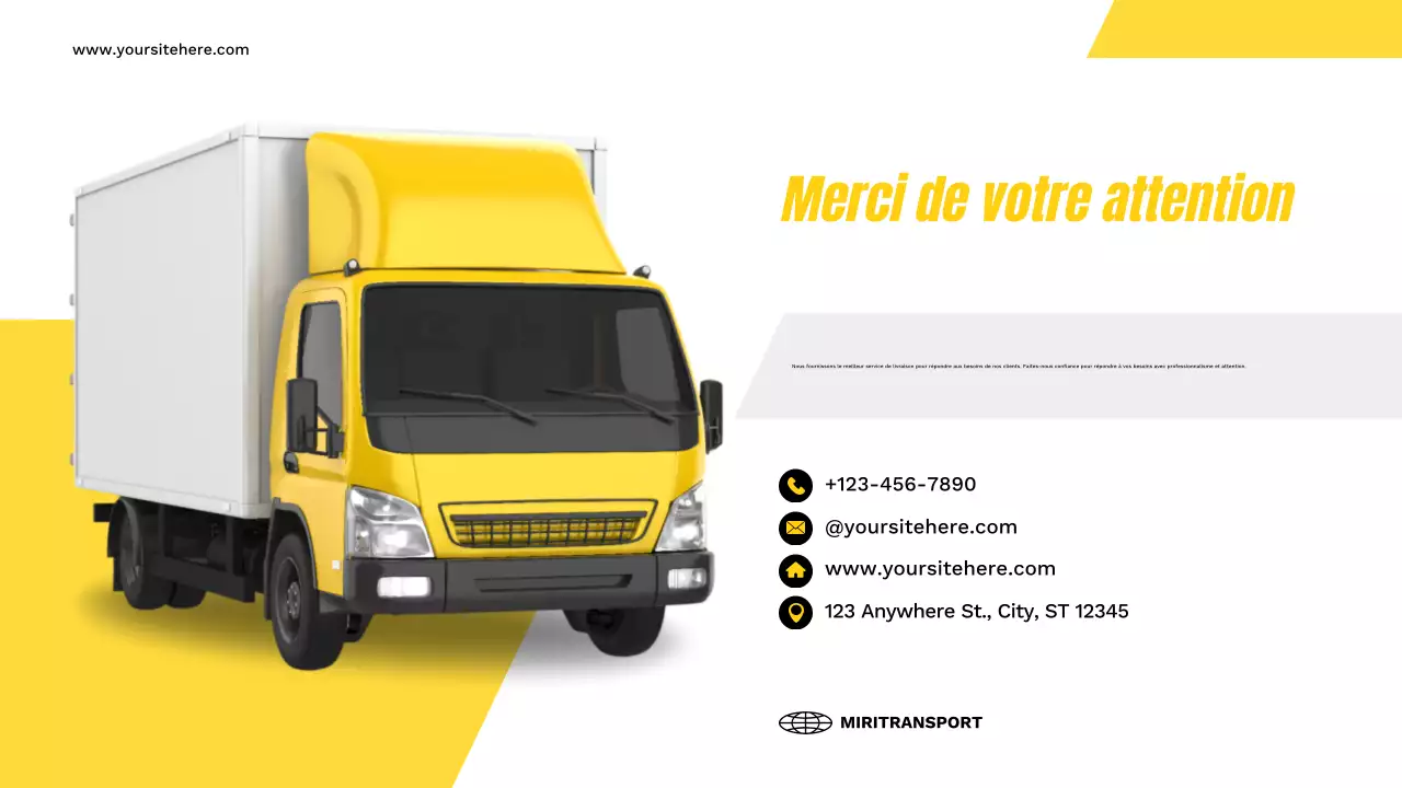 présentation des transports modernes en jaune