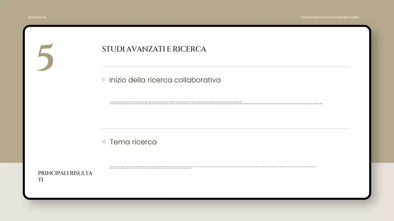 presentazione della biografia classica nera