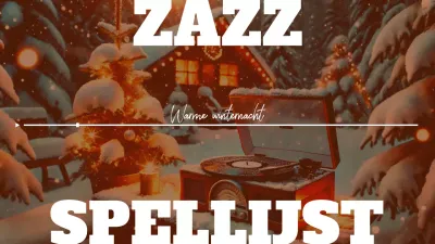 Oranje Retro Kerstmis Jazzmuziek Advertentie