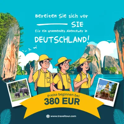 blaue tropische Reiseförderung