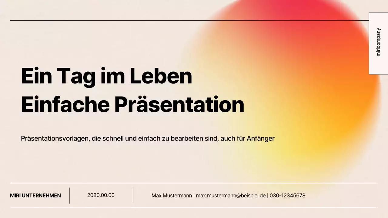 Orange Einfache Präsentation Dokumentation