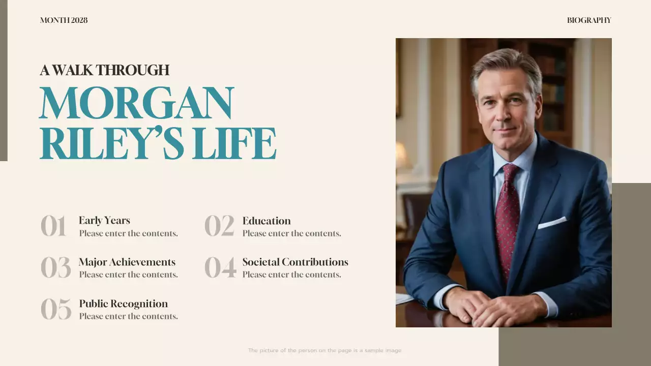 Beige Professional Biography Presentation