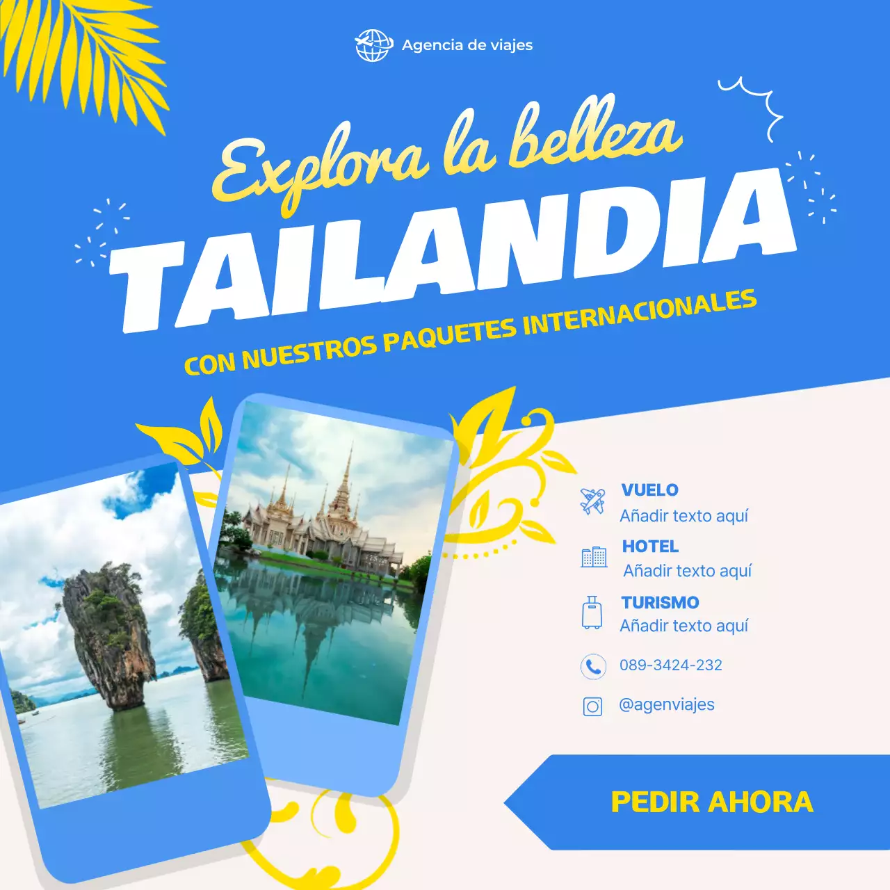 promoción de viajes blue modern