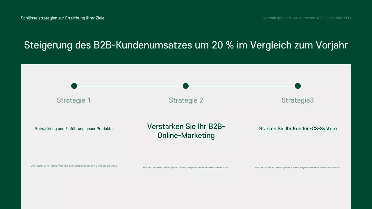 Ein sauberer, grüner und grauer Geschäftsplan für das kommende Jahr
