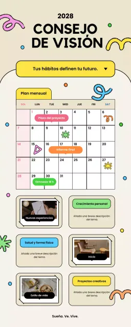 tablero de visión moderno beige planificador