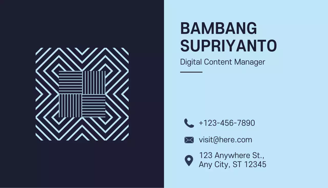 Blue Geometric Business Card