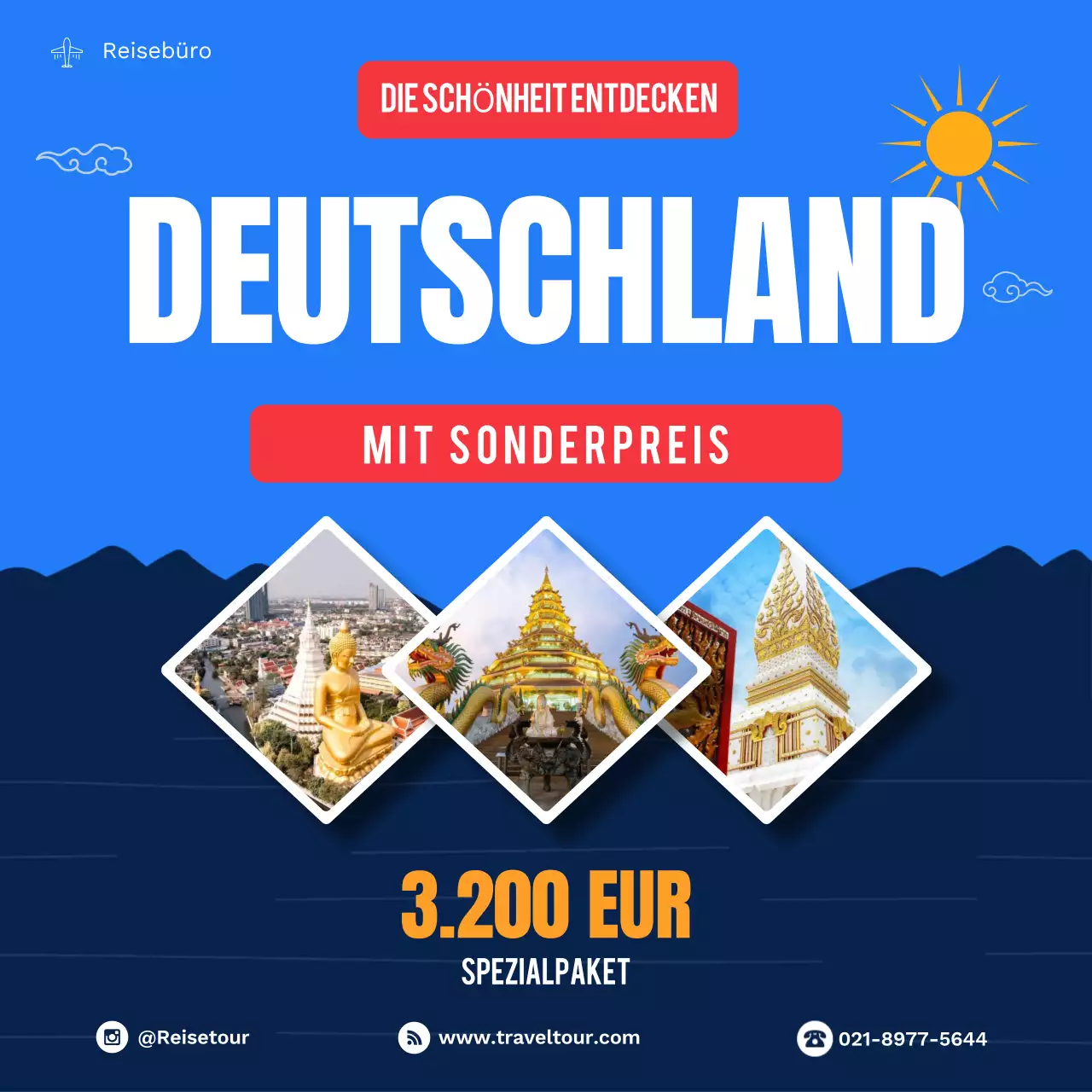 blue modern travel promotion