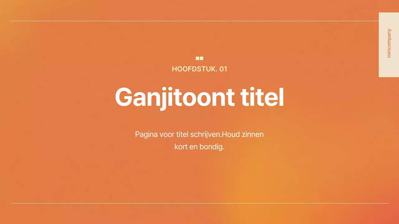 Oranje eenvoudige presentatie documentatie