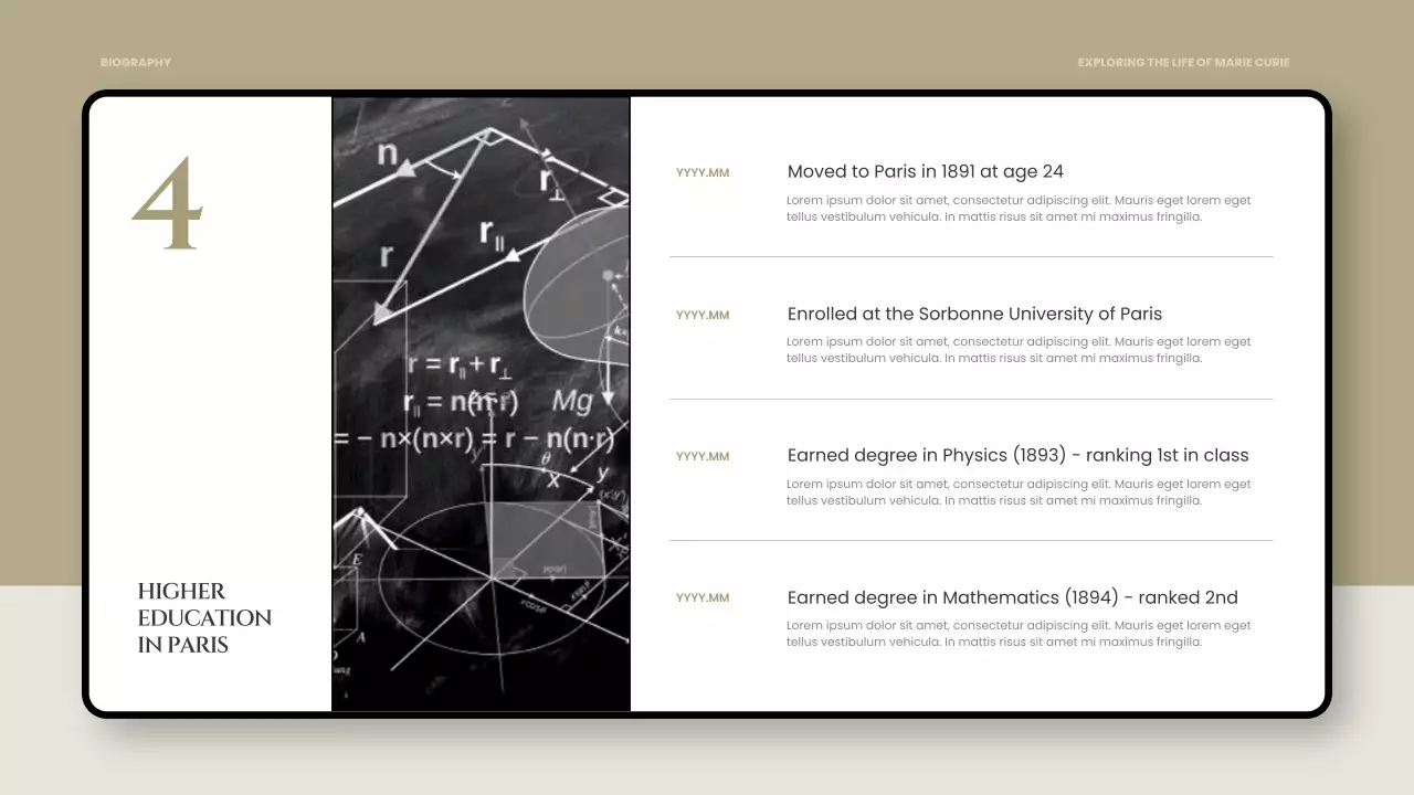 Beige Elegant Biography Presentation