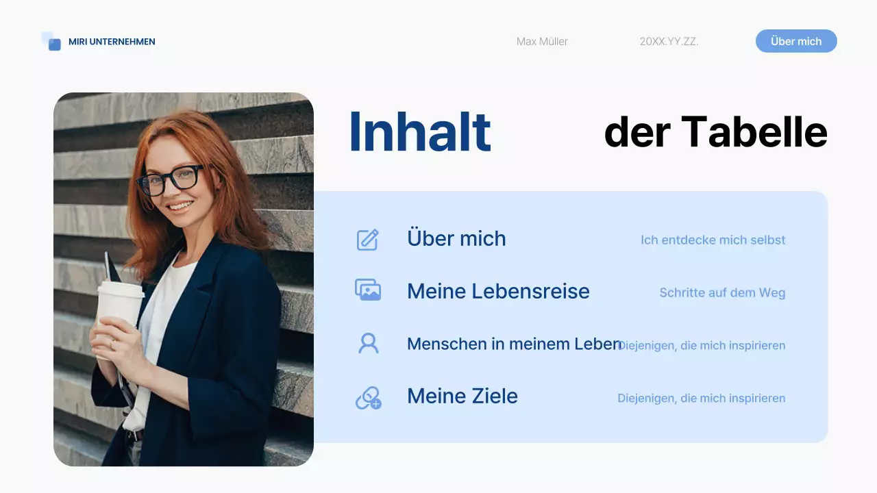 blue modern self-introduction pitch