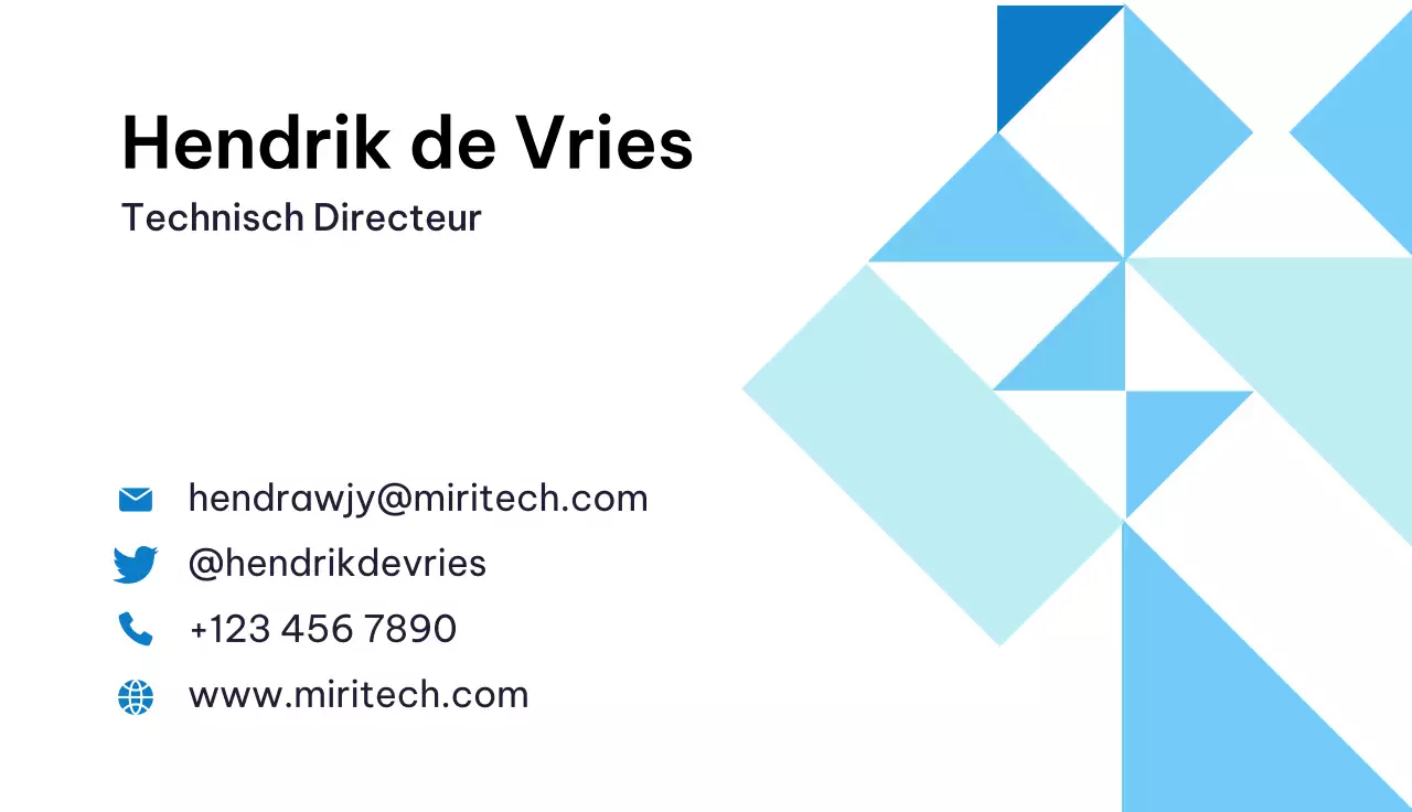 blauw geometrisch visitekaartje