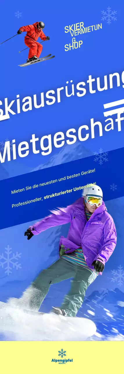 Blaues modernes Wintersport-Banner