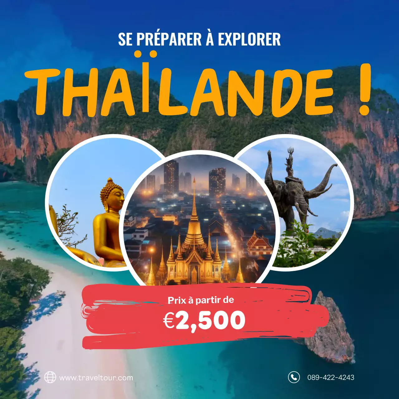 promotion des voyages en bleu moderne