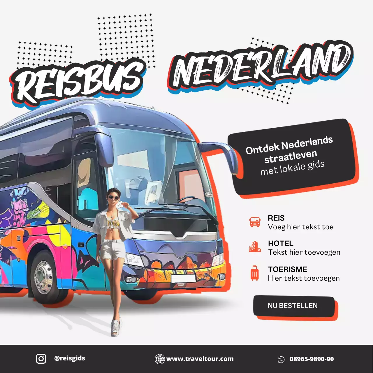 kleurrijke trendy reispromotie