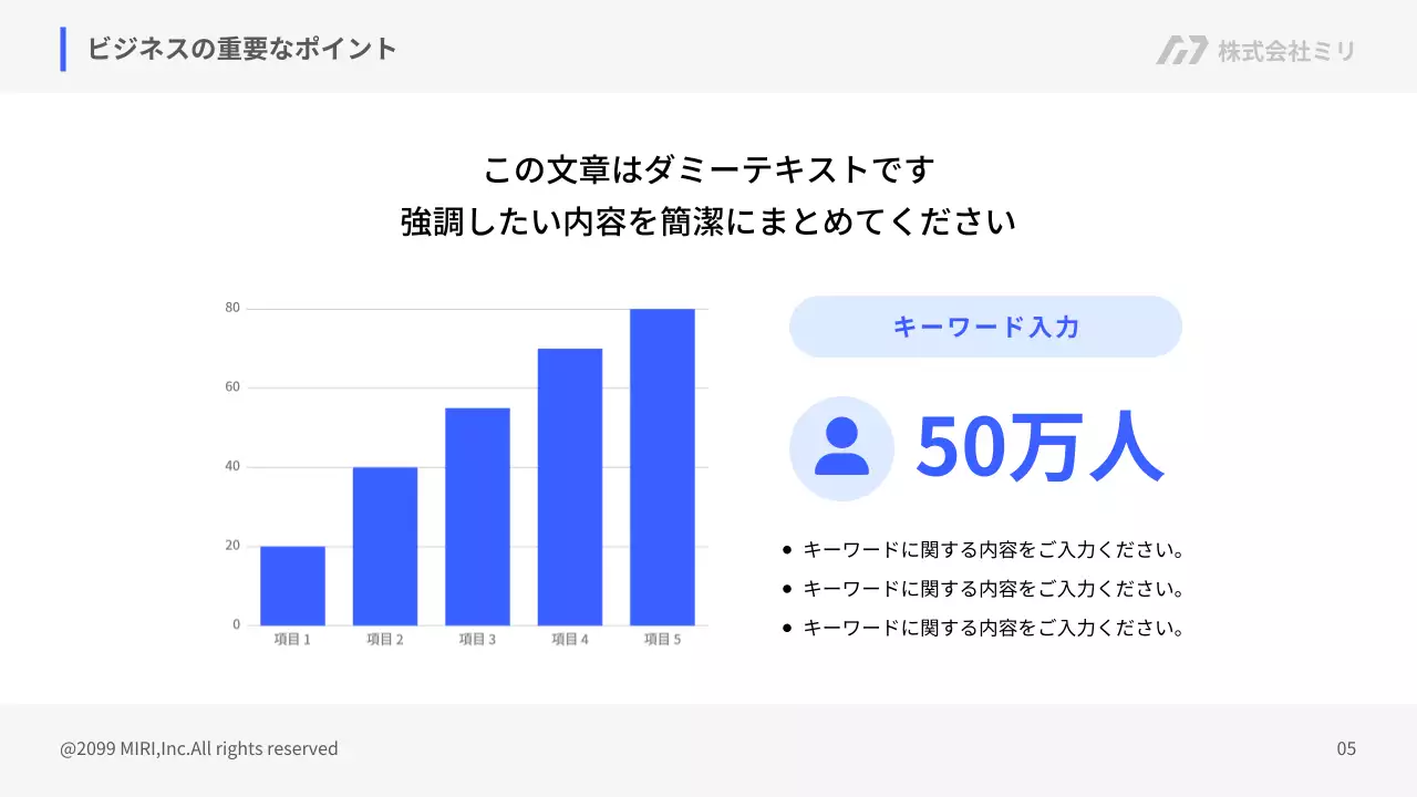 青 シンプル セミナー プレゼンテーション