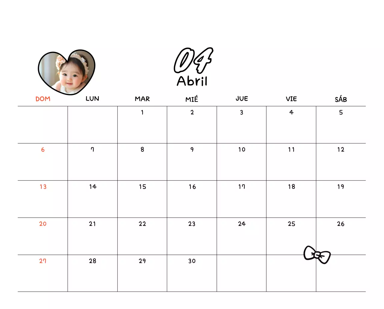 Calendario de fotos Yellow Cute