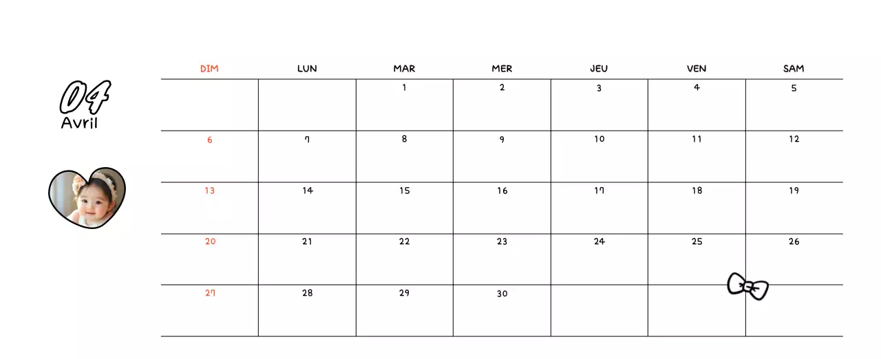 Calendrier photo du Nouvel An