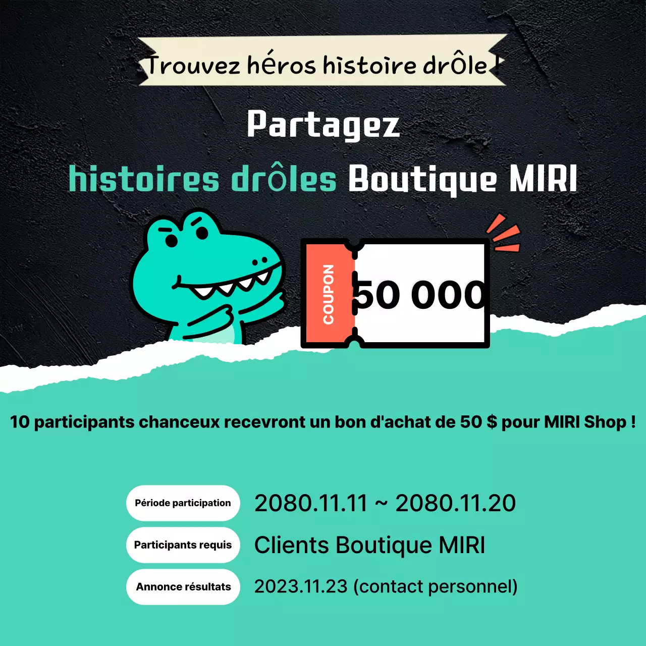 Annonce de l'événement "Gag" de la Monnaie