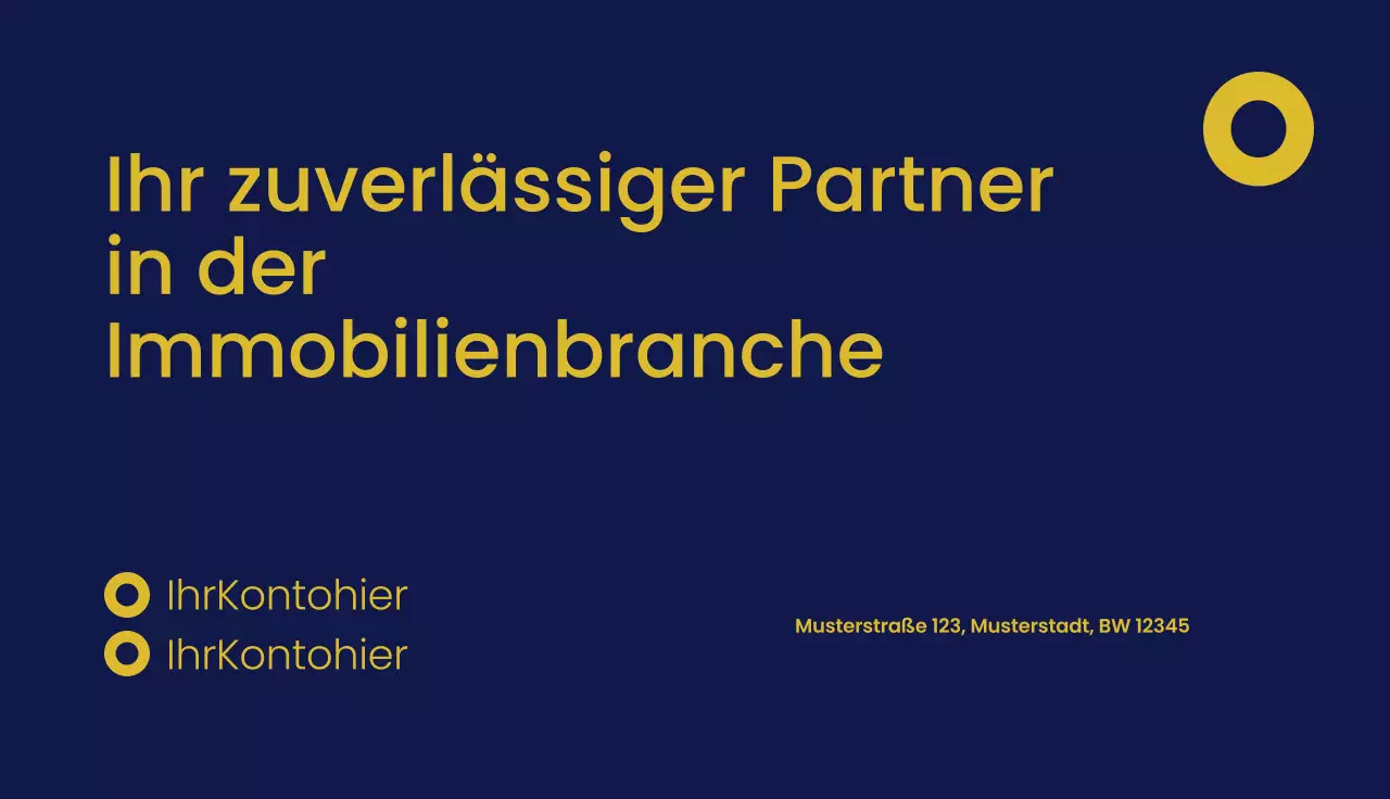 gelbe moderne Immobilien-Visitenkarte