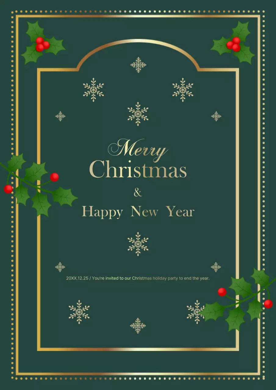 Poster mời Giáng sinh xanh thanh lịch