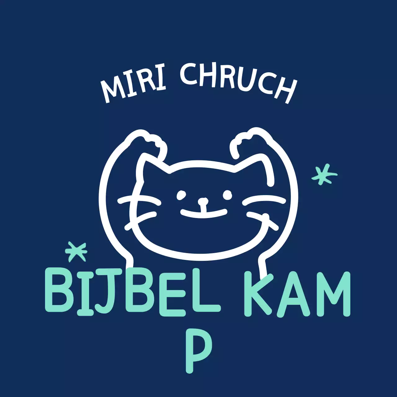 Marineblauwe schattige doodle illustratie kamp