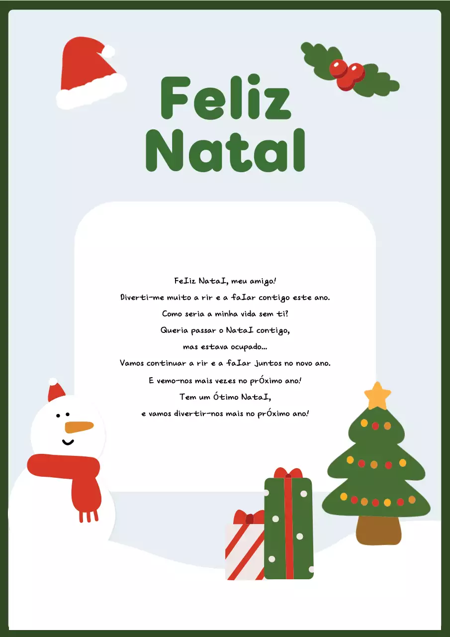 Resumos Cartão de Natal bonito