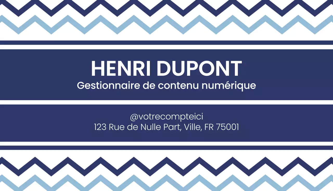 carte de visite moderne marine