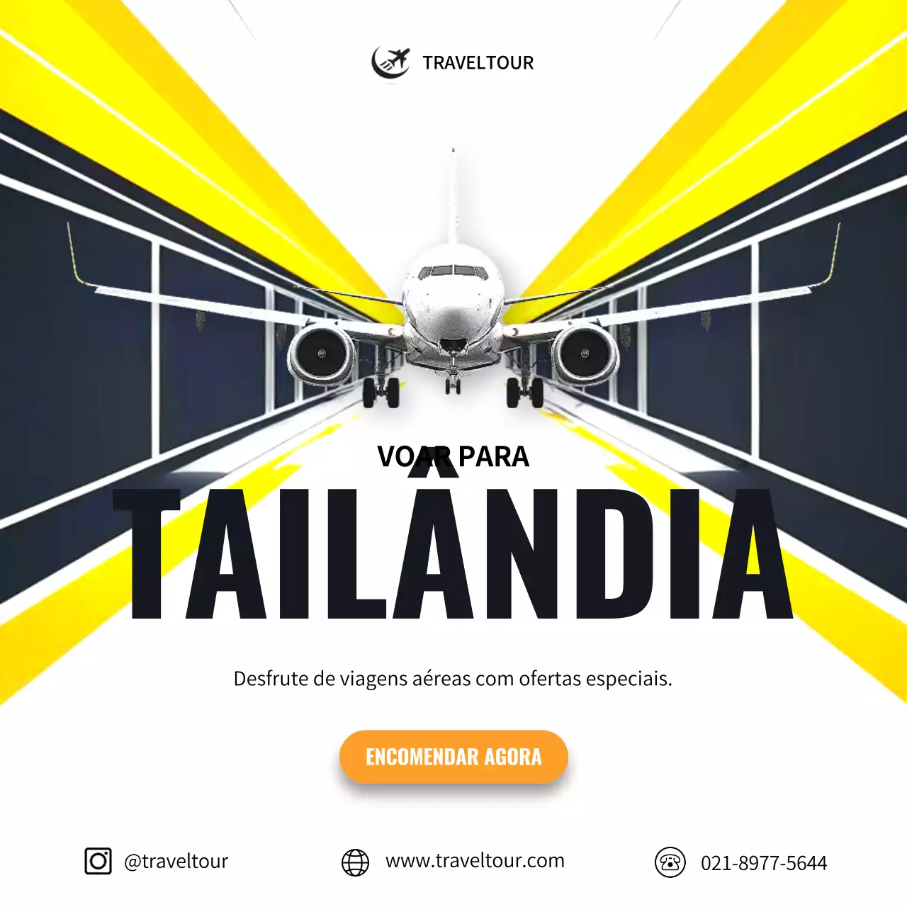 anúncio de viagem moderno amarelo
