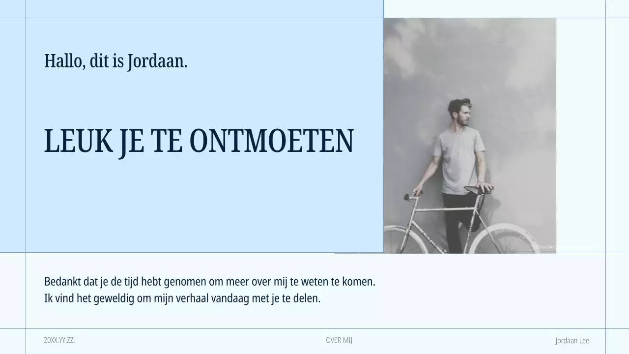 blauw modern zelf-introductie portfolio