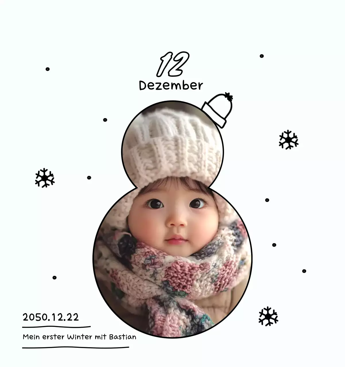 Niedlicher Neujahrs-Fotokalender