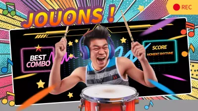 publicité pour la musique rétro orange