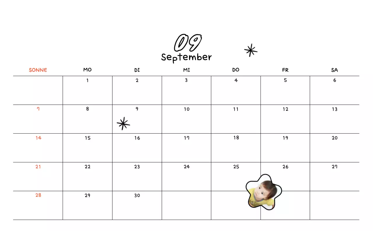 Niedliche Zeichnung Fotokalender