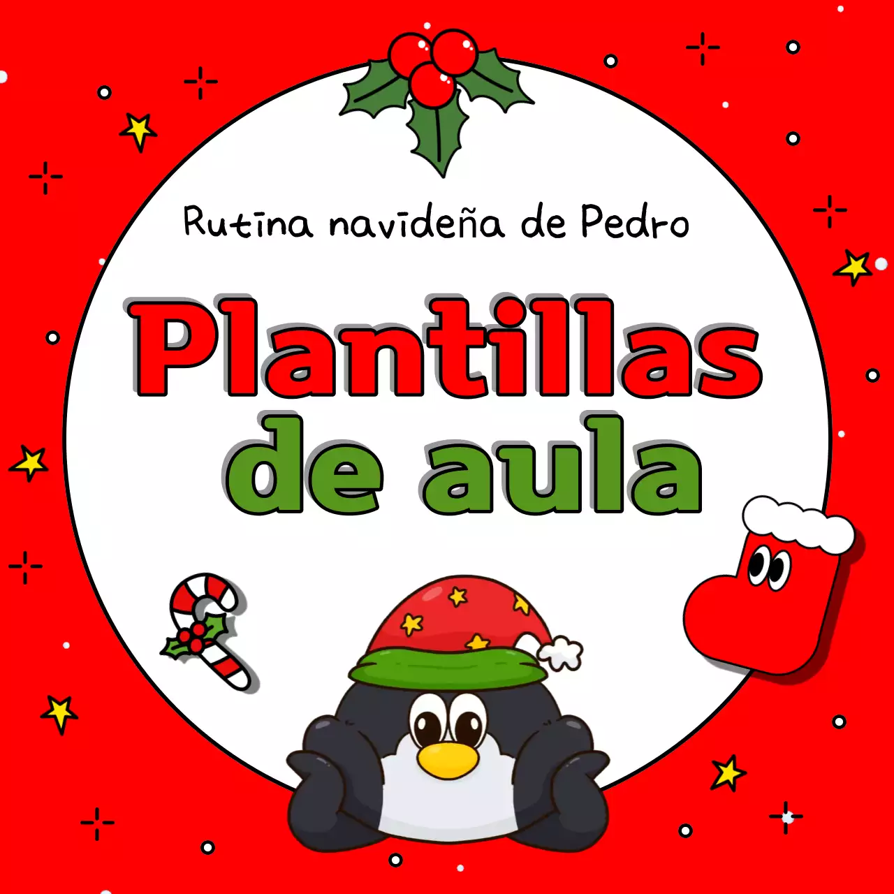 Anuncia tu evento navideño en rojo y verde con este simpático anuncio de eventos navideños