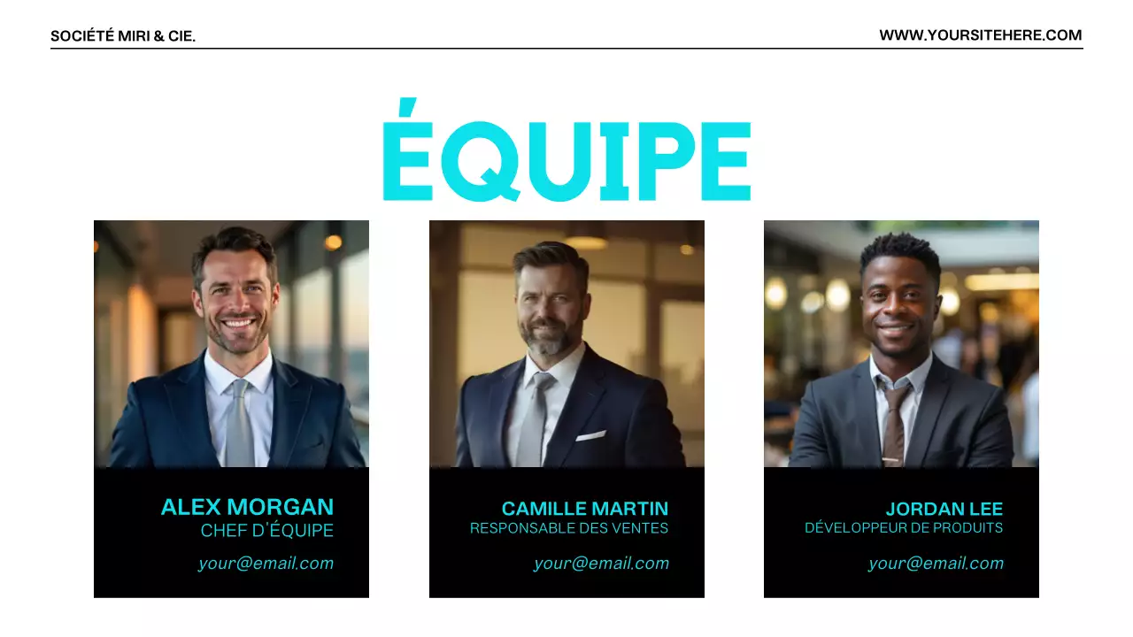 Présentation moderne d'une proposition de projet Orange Noir